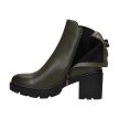 Zielone botki damskie na obcasie La.Fi 059BGR-PU