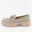 Taupe skórzane mokasyny damskie Filippo Dp6100/24