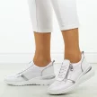 Białe skórzane sneakersy damskie na koturnie Cambell 94311