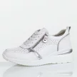 Białe skórzane sneakersy damskie na koturnie Cambell 94311