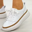 Białe skórzane sneakersy damskie Sergio Leone Sp025