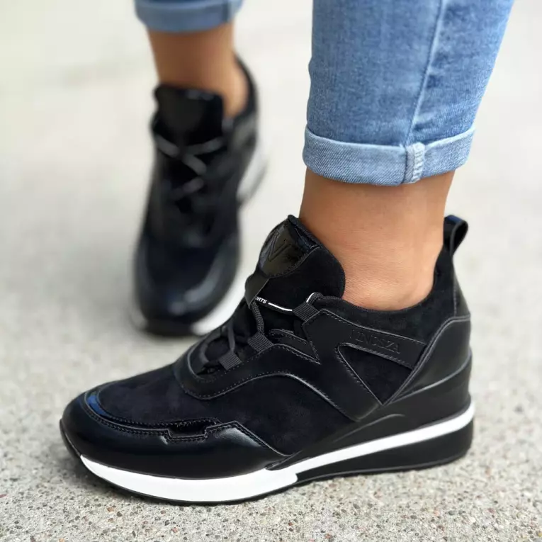 Czarne sneakersy półbuty damskie VINCEZA 10743