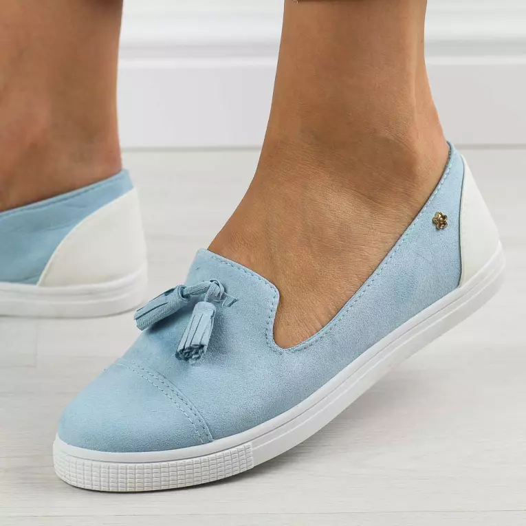 Slip On Błękitne tenisówki damskie Balada B794