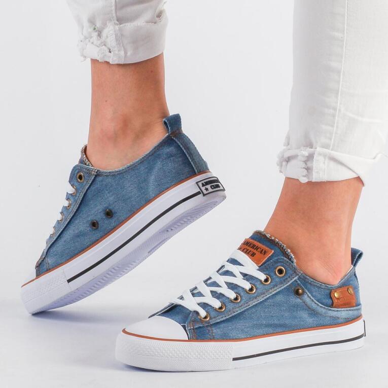 Jeansowe trampki damskie AMERICAN CLUB NJ05-4