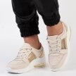 Beżowe skórzane sneakersy damskie na koturnie S.BARSKI 22477