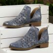 Niebieskie jeans jesienne ażurowe botki damskie M.Daszyński Sa62-102