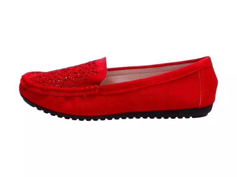 Czerwone mokasyny damskie SABATINA 422-06A