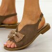 Taupe płaskie sandały damskie S.Barski 014