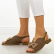 Taupe płaskie sandały damskie S.Barski 014