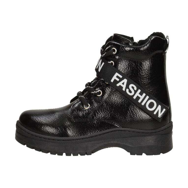 Czarne botki dla dziewczynki NAVY DOT 61064