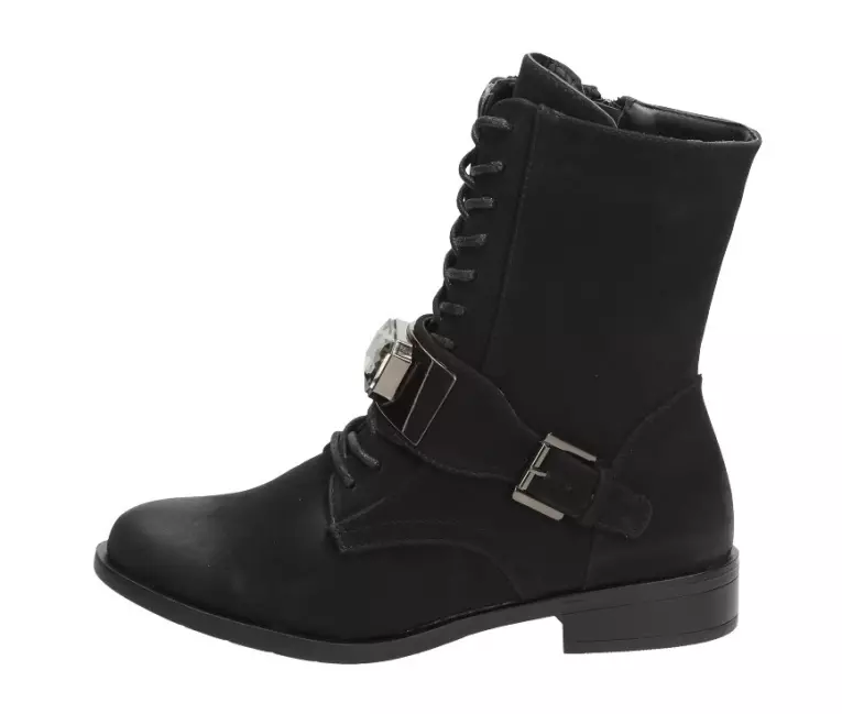 Czarne botki damskie Jezzi 1711-8 Bk Nub