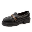 Czarne loafersy na traperze, mokasyny damskie La.Fi 001B-PU