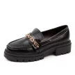 Czarne loafersy na traperze, mokasyny damskie La.Fi 001B-PU