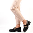 Czarne loafersy na traperze, mokasyny damskie La.Fi 001B-PU