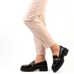 Czarne loafersy na traperze, mokasyny damskie La.Fi 001B-PU