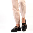 Czarne loafersy na traperze, mokasyny damskie La.Fi 001B-PU