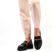 Czarne loafersy na traperze, mokasyny damskie La.Fi 001B-PU