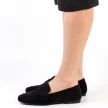 Czarne zamszowe loafersy, mokasyny damskie La.Fi 017B-SU