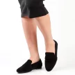 Czarne zamszowe loafersy, mokasyny damskie La.Fi 017B-SU