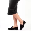 Czarne zamszowe loafersy, mokasyny damskie La.Fi 017B-SU