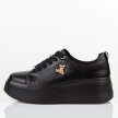 Czarne skórzane sneakersy damskie na platformie Filippo Dp6246/25