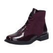 Bordowe botki damskie SERGIO LEONE BT401 LAKIER KROKODYL