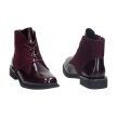Bordowe botki damskie SERGIO LEONE BT401 LAKIER KROKODYL