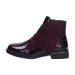 Bordowe botki damskie SERGIO LEONE BT401 LAKIER KROKODYL