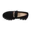 Czarne zamszowe mokasyny damskie na platformie, loafersy SERGIO LEONE MK755