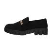 Czarne zamszowe mokasyny damskie na platformie, loafersy SERGIO LEONE MK755