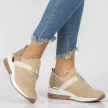 Beżowe sneakersy damskie, półbuty FILIPPO DP1388/22 SKÓRA