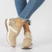 Beżowe sneakersy damskie, półbuty FILIPPO DP1388/22 SKÓRA