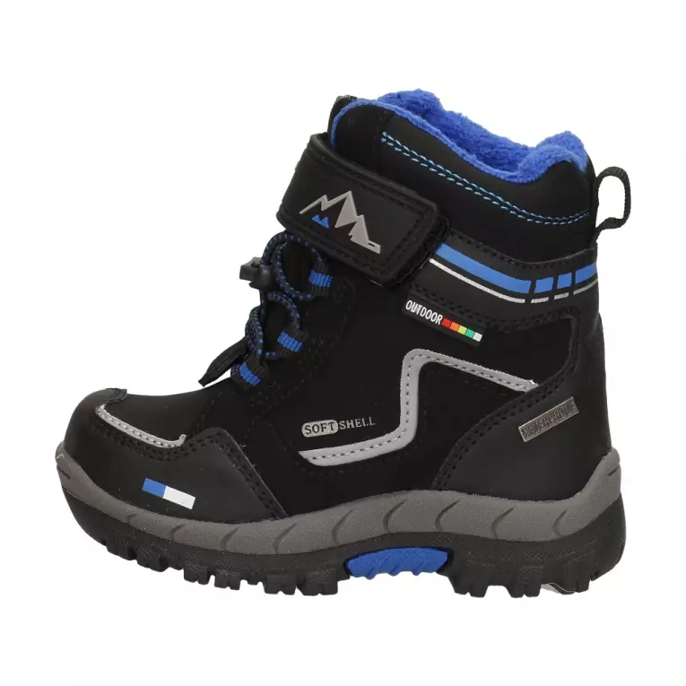 Czarne śniegowce dziecięce dla chłopca z membraną AMERICAN CLUB SOFTSHELL HL31/22 BK/RY