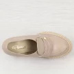 Taupe Polskie mokasyny damskie na słupku, loafersy Deoni D207