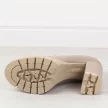 Taupe Polskie mokasyny damskie na słupku, loafersy Deoni D207