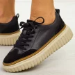 Czarne skórzane sneakersy damskie Sergio Leone Sp025