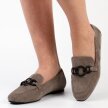 Szare zamszowe loafersy, mokasyny damskie La.Fi 020G-SU