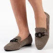 Szare zamszowe loafersy, mokasyny damskie La.Fi 020G-SU