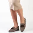 Szare zamszowe loafersy, mokasyny damskie La.Fi 020G-SU