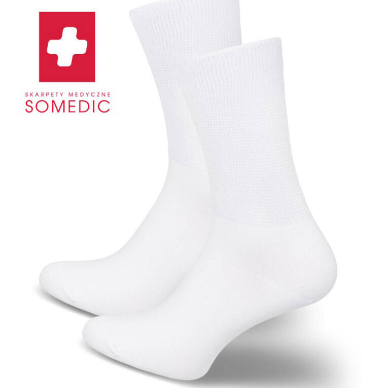 Białe skarpetki medyczne SOMEDIC (model - 754)