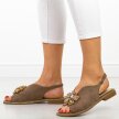 Taupe płaskie sandały damskie S.Barski 001