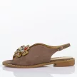 Taupe płaskie sandały damskie S.Barski 001