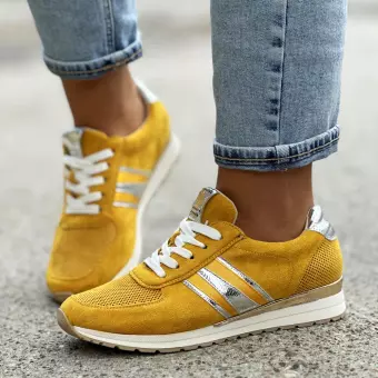 Żółte sneakersy damskie, półbuty M.Daszyński 2169-2