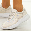 Beżowe skórzane sneakersy damskie S.Barski 22226