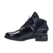 Czarne botki damskie SERGIO LEONE BT405 LAKIER KROKODYL