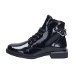 Czarne botki damskie SERGIO LEONE BT405 LAKIER KROKODYL
