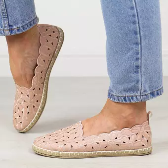 Beżowe espadryle damskie półbuty Potocki 16008