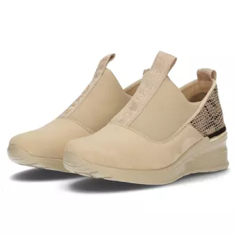 Beżowe sneakersy damskie Filippo Dp1689/22 Skóra
