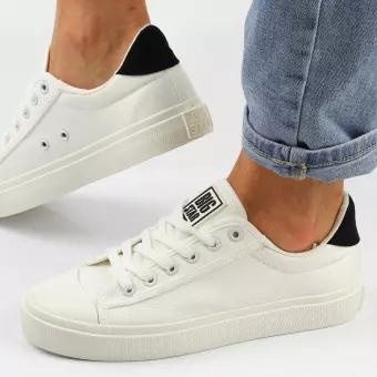 Białe tekstylne trampki damskie Big Star Ll274091