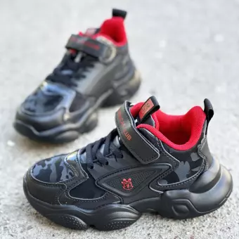 Czarne sportowe buty dziecięce American Club Bd14/21 Bk/rd